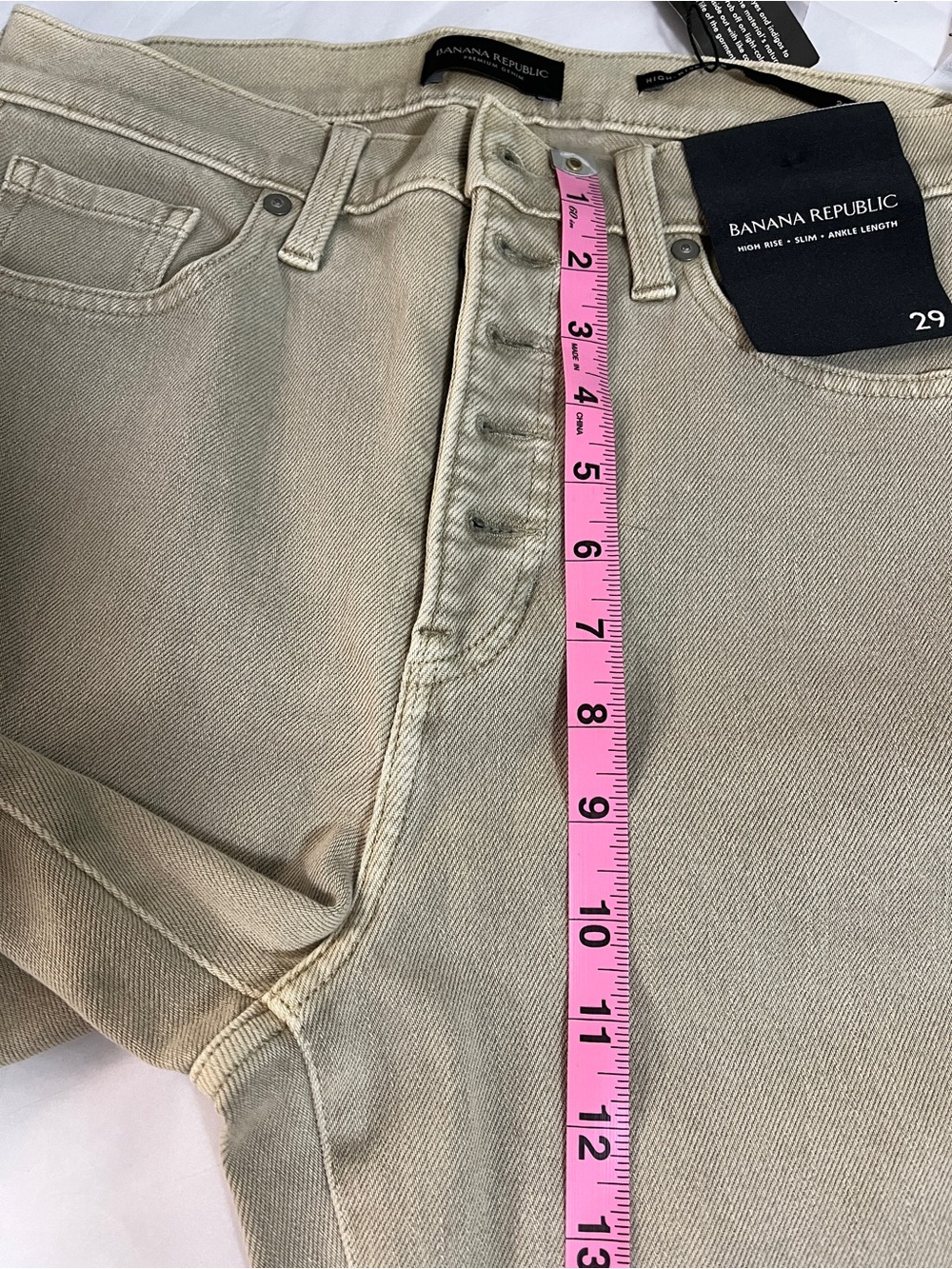 Banana Republic High rise slim tan soft denim pants premium size 29 NWT - Picture 12 of 14